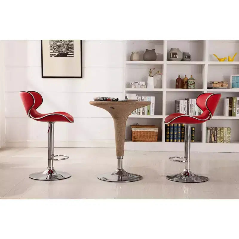 Drehbarer Barhocker aus Kunstleder, höhenverstellbar, 2er-Set