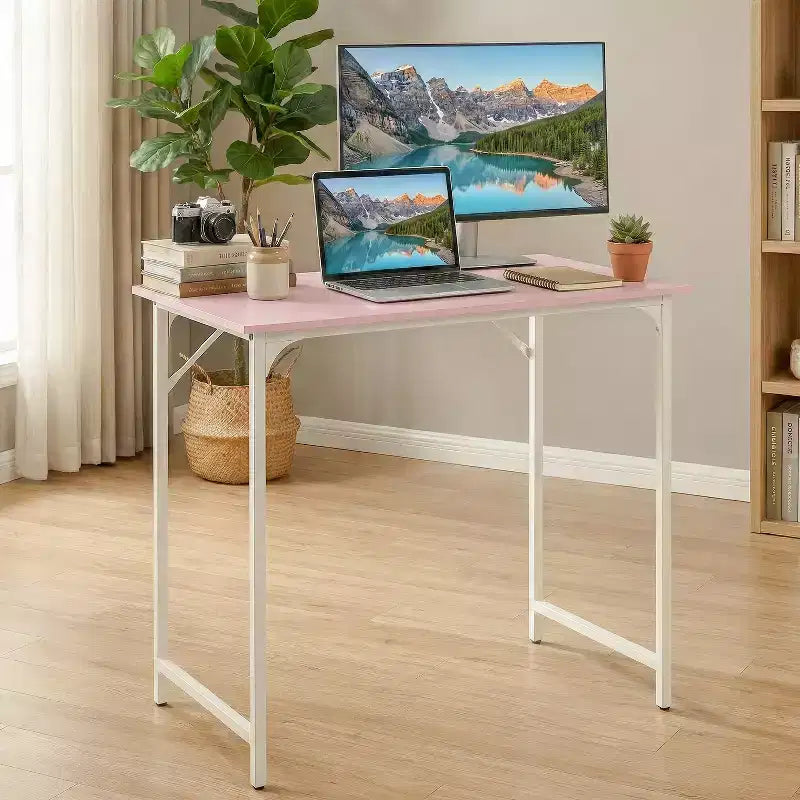 Bureau informatique de style industriel moderne de 32/39/47 pouces, avec grand plateau et robuste cadre en acier