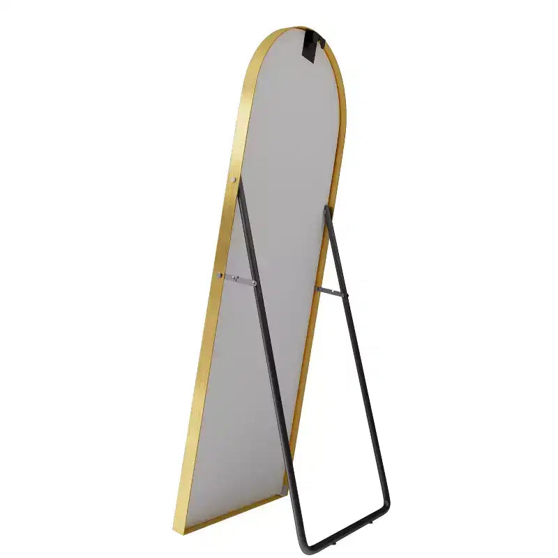 Miroir intégral arqué sur les côtés en alliage d’aluminium, 69x24, avec support
