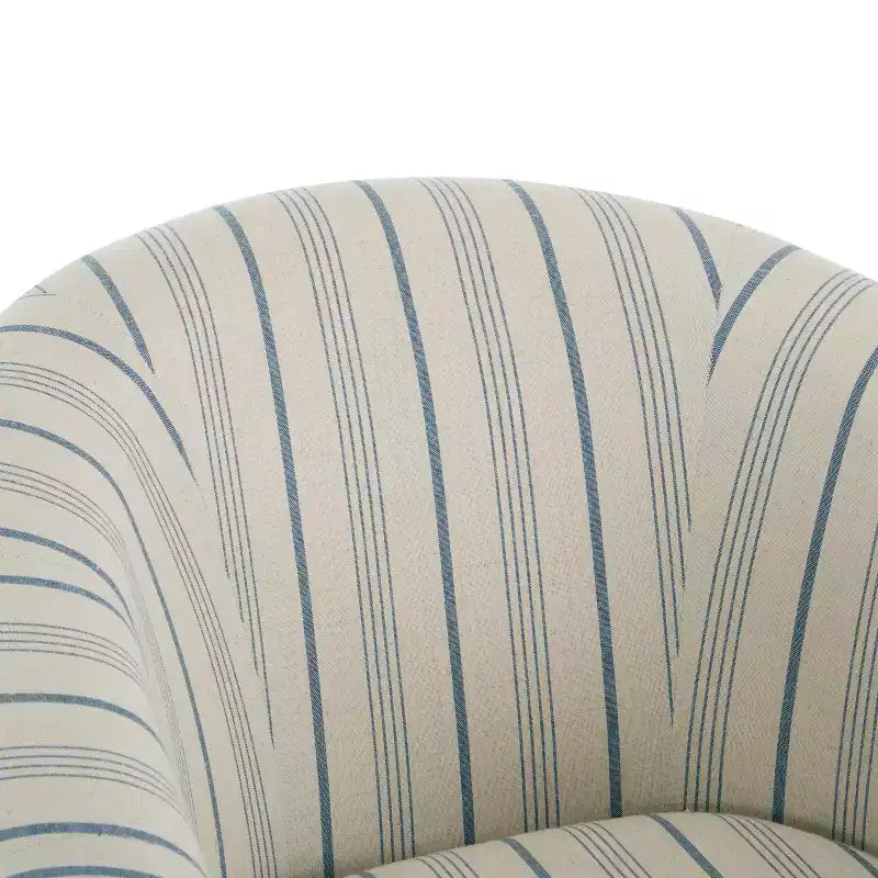 Fauteuil club rembourré de style transitionnel, forme tonneau