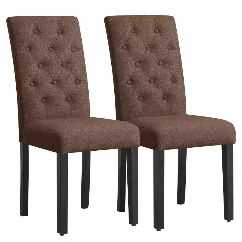 Lot de 2 chaises de salle à manger Parsons rembourrées en lin