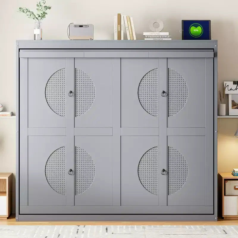 Murphy-Bett mit Wandmontage im modernen Design und USB-Ladestation