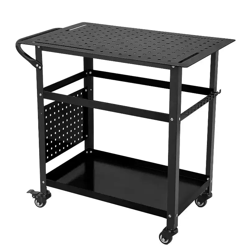 Welding Table, Heavy Duty Welding Table 36X24 Steel Bench with Wheels, Storage & Pegboard Portable for Hobbyist Workshop