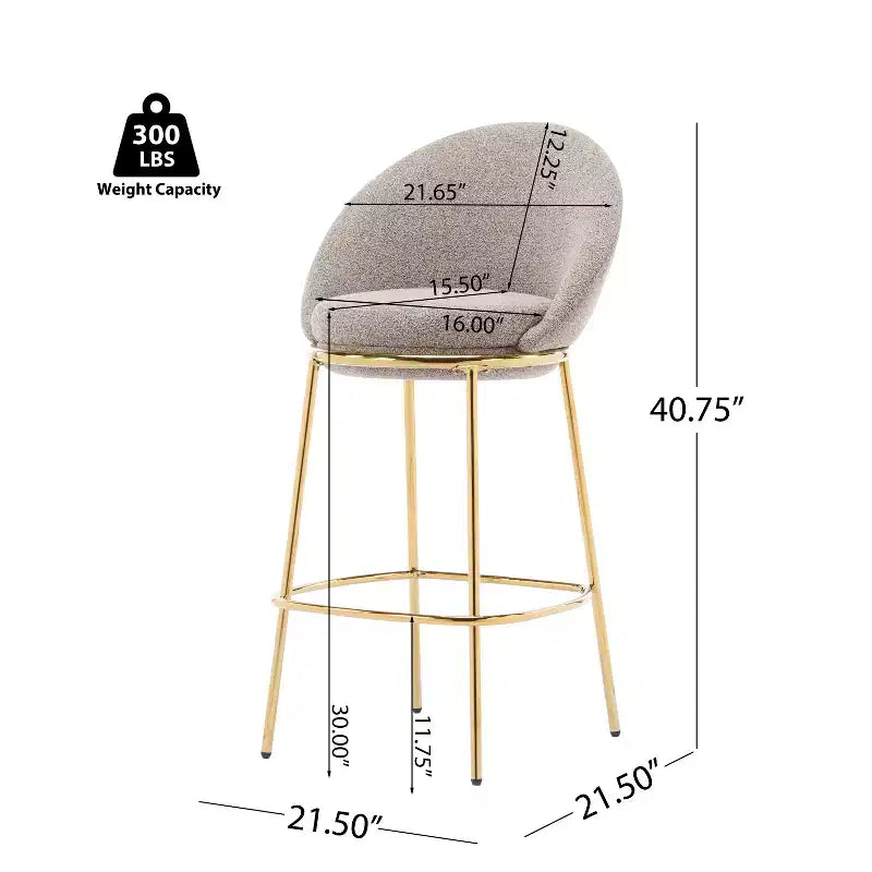 Metall-Barhocker mit Polsterung (2er-Set), geeignet für Küchentheken und Hausbars.