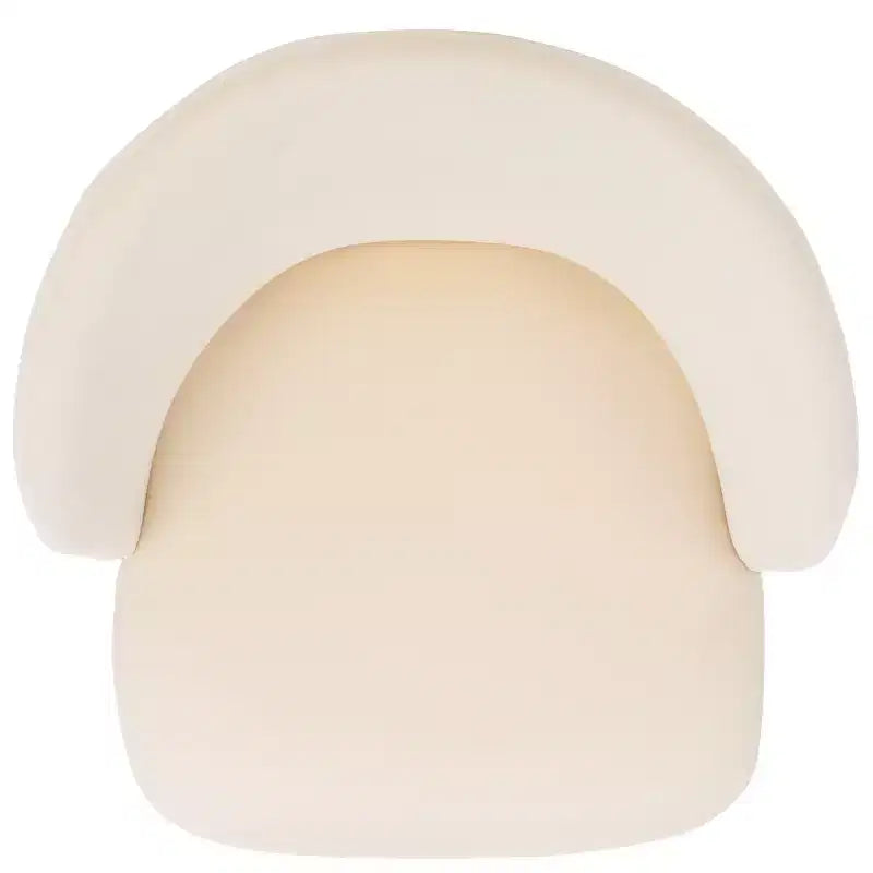Chaise de salle à manger rembourrée – blanc ivoire / finition noyer