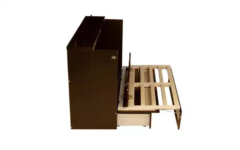 Lit escamotable de 80 pouces, lit-armoire en pin avec détails en osier, tiroirs de rangement intégrés, adapté aux chambres, noyer