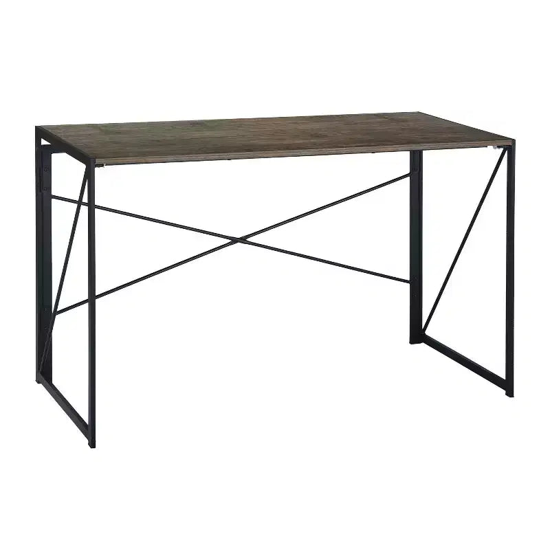 Großer Klappschreibtisch mit breiter Holzplatte und Metallgestell fürs Homeoffice